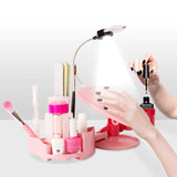 SAVILAND Nail Stand Hand Rest for Nails Tech:Adjustable Manicure Hand Rest with Nail Arm Rest Nail File LED Light Nail Holder for Painting Press Bottle Nail Polish Storage Organizer for Salon Home DIY
