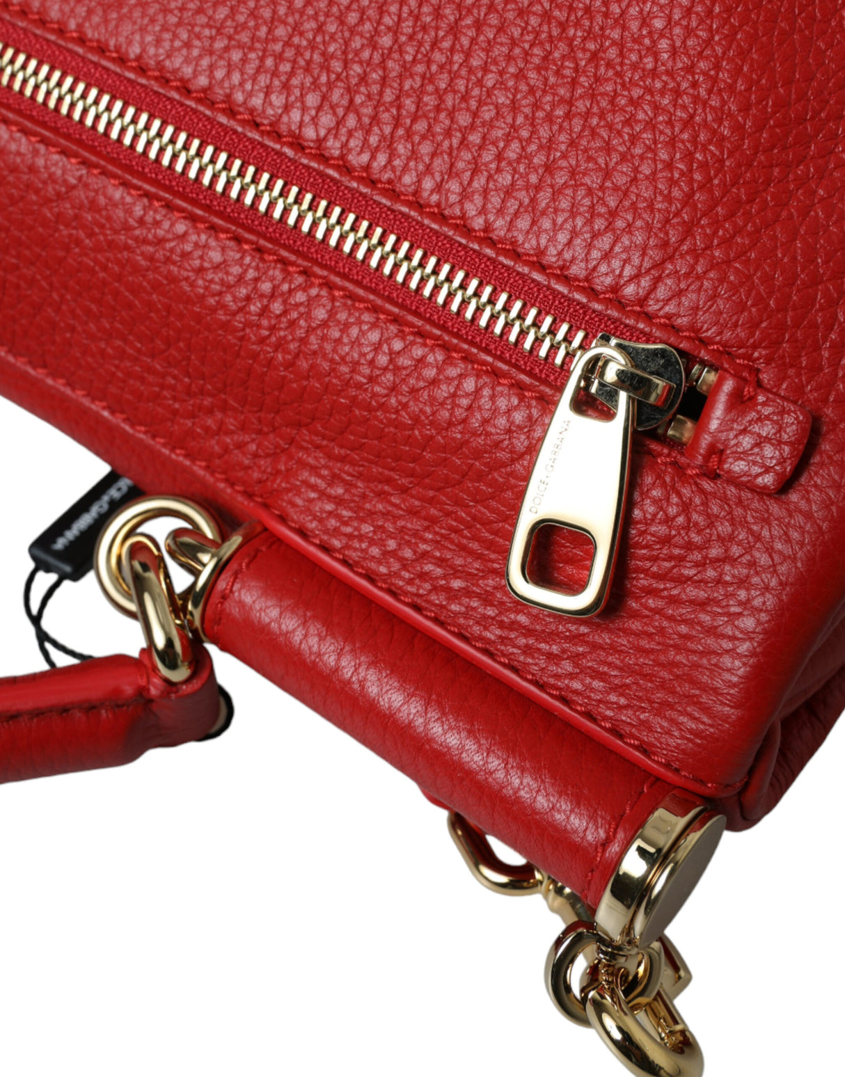 Dolce & Gabbana Red Leather Large Miss Sicily Top Handle Women Bag - Women's