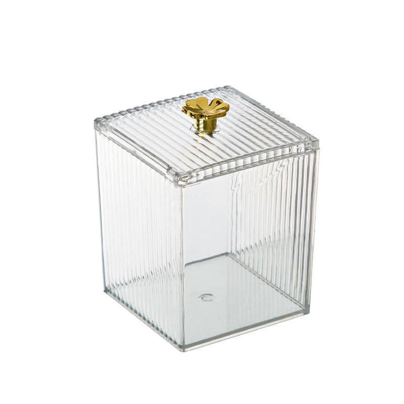 Acrylic Makeup Organizer Box for Cotton Swabs and Pads