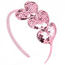 ZEYER Valentines Day Headband Glitter Heart Hair Band Pink Love Sequin Hair Bands Glitter Romantic Headpiece Cute Hair Accessories for Women Girls Festival Holiday Party Supplies