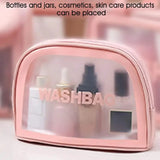 Clear Pink Toiletry Bag for Travel Essentials Organizer