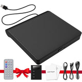 Jimtour Portable External CD Player for Car New Universal Car CD Player for Car Without CD Player USB CD Player for Car USB AUX Port Plugs into Car Laptop TV - with Extra USB Cable and Audio Kit