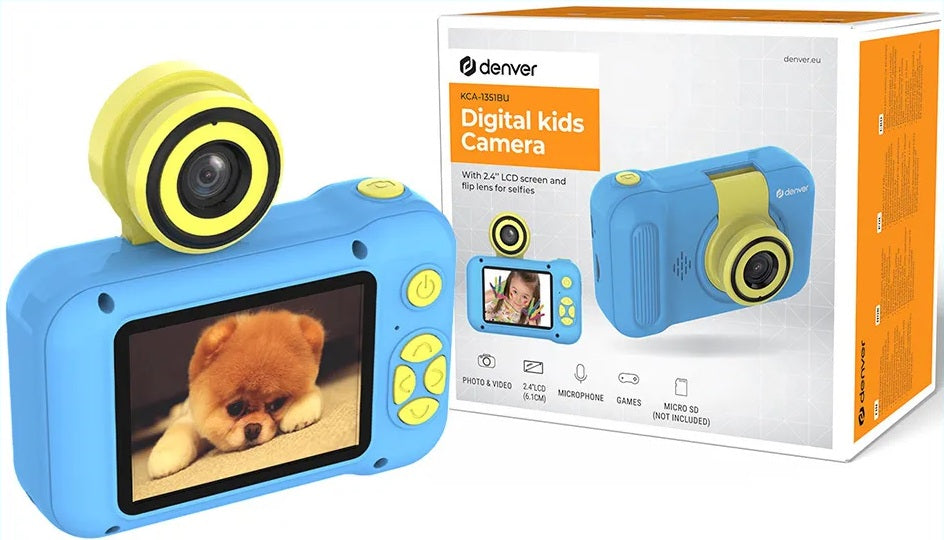 Denver Kids Photo Digital Camera 40MP with Flip Lens for Selfies KCA-1351BU Blue