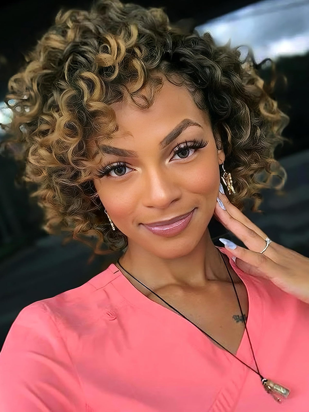 Gowit Gogo Curl Crochet Hair 8 Inch 6 Packs Short Curly Crochet Hair for Black Women Ombre Blonde Deep Ocean Wave Crochet Hair Synthetic Crochet Braids (8inchT27)