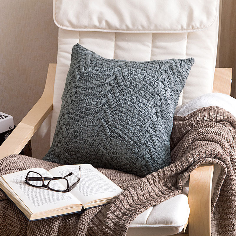 Chunky Knit Pillow Cover for Home Decor (No Insert)
