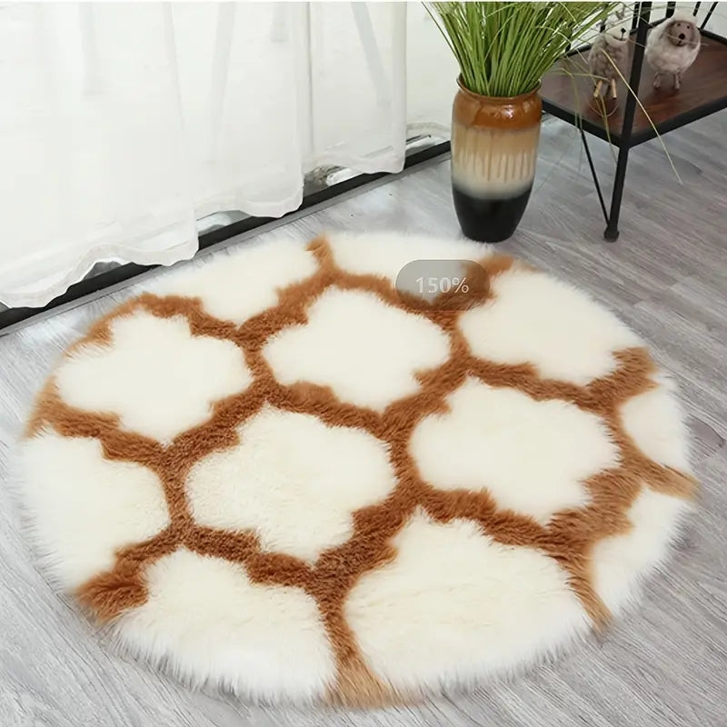 Round Anti-Sheepskin Carpet Cushion for Home 31.5in