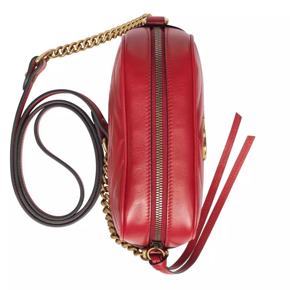 Gucci Red Leather Crossbody Bag - Women's