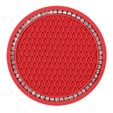Creative Honeycomb Car Cup Holder Mat with Rhinestones