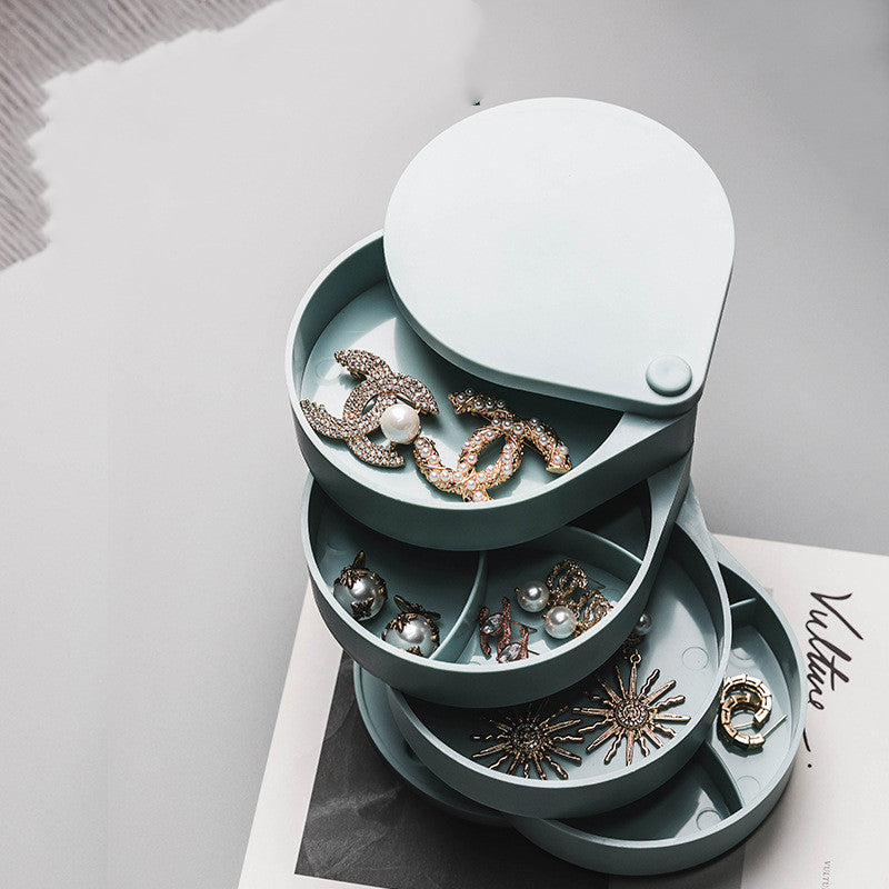 Earring Storage Box with Rotating Display Rack