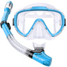 Seovediary Kids Snorkel Set Dry Top Snorkel Mask Anti-Leak Snorkeling Gear with Carrying Bag Panoramic Tempered Glass Swimming Diving Goggles for Youth Junior Child
