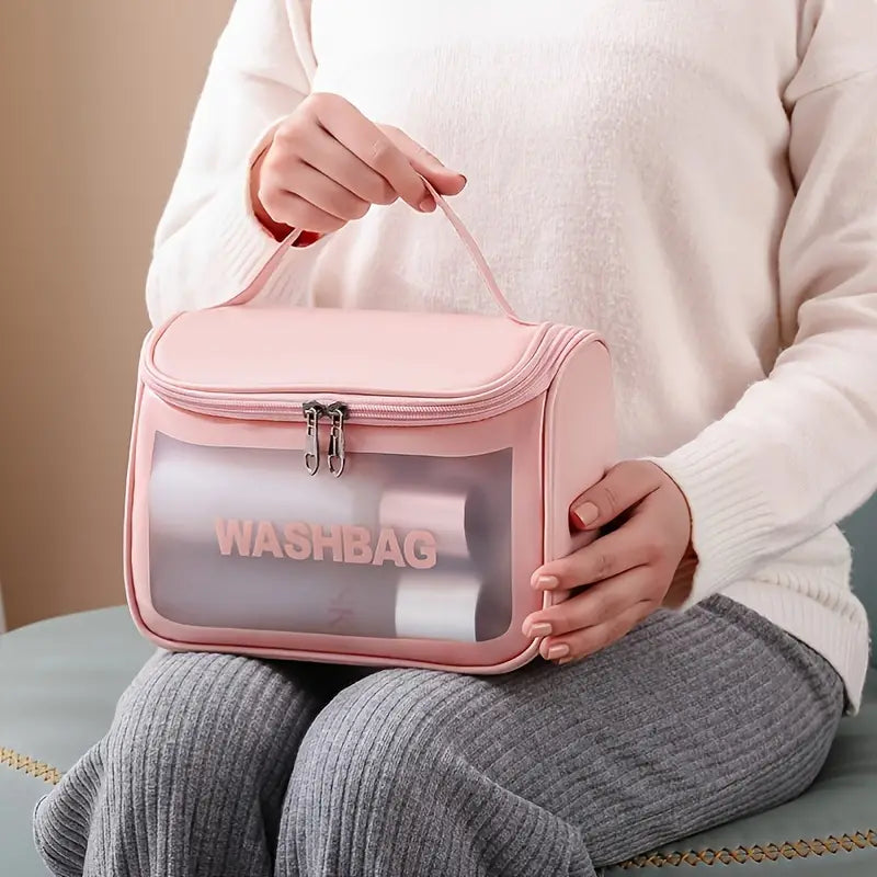 Translucent Portable Waterproof Toiletry Organizer Bag