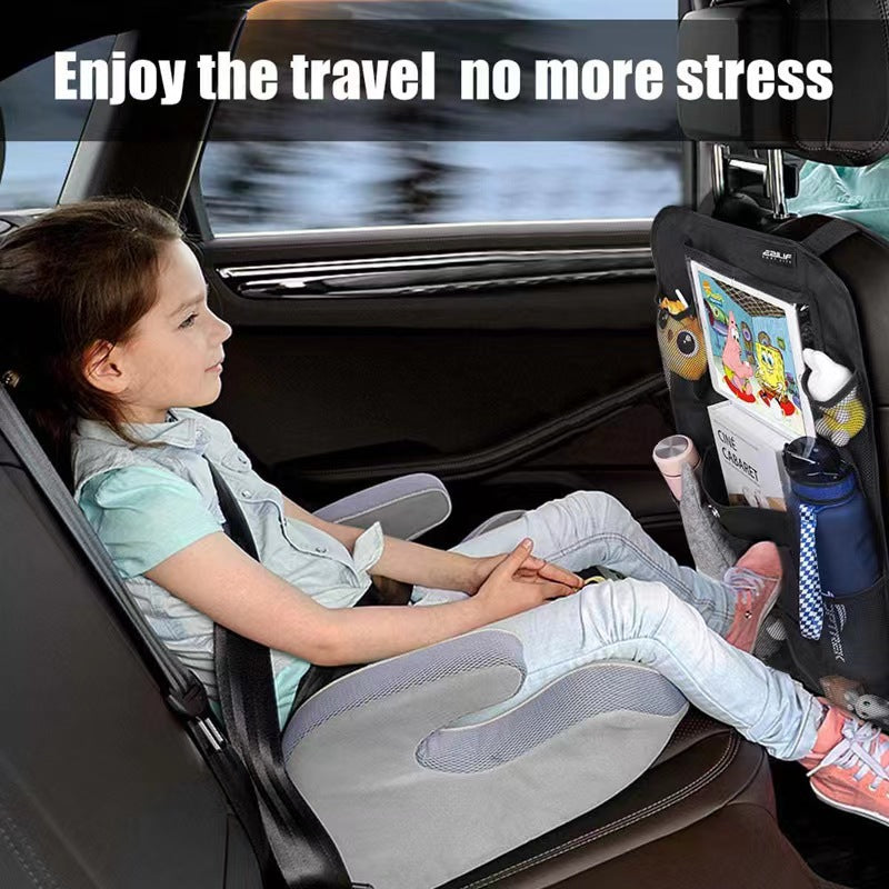 Car Seat Storage Bag with Kick Mat for iPad