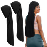 Twistover 2 Pcs Jumbo Black Dreadlock Cap Hair Dreads Head Wrap Loc Wraps for Dreads Hair Accessories for Men Women Sleeping(30 Inch)