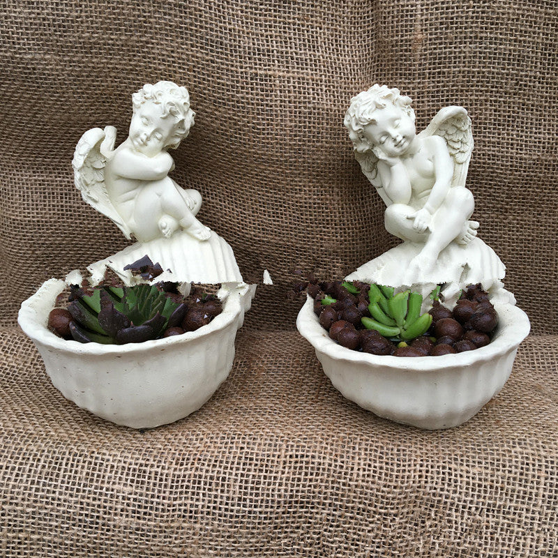 Resin Angel Planter for Succulents and Mini Gardens