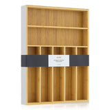 JoyJolt Bamboo Drawer Organizer 7-Compartment Silverware Organizer Cutlery and Utensil Organizer Drawer Organizers for Garage Kitchen and Bathroom Organizer Drawers for Kitchen Utensils