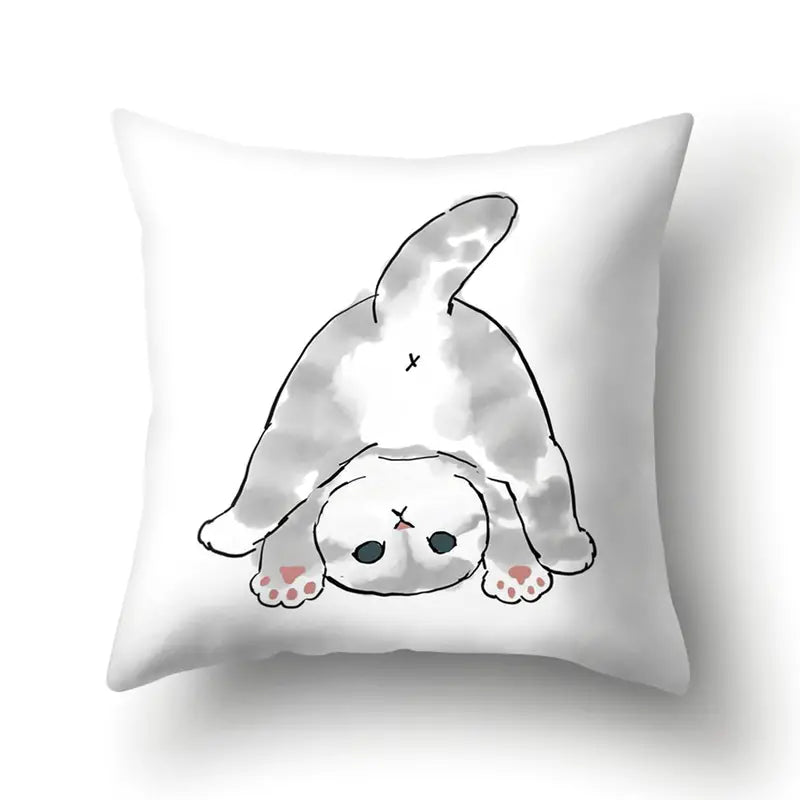 Funny Cat Pillowcases (17.32x17.32in) for Home Decor
