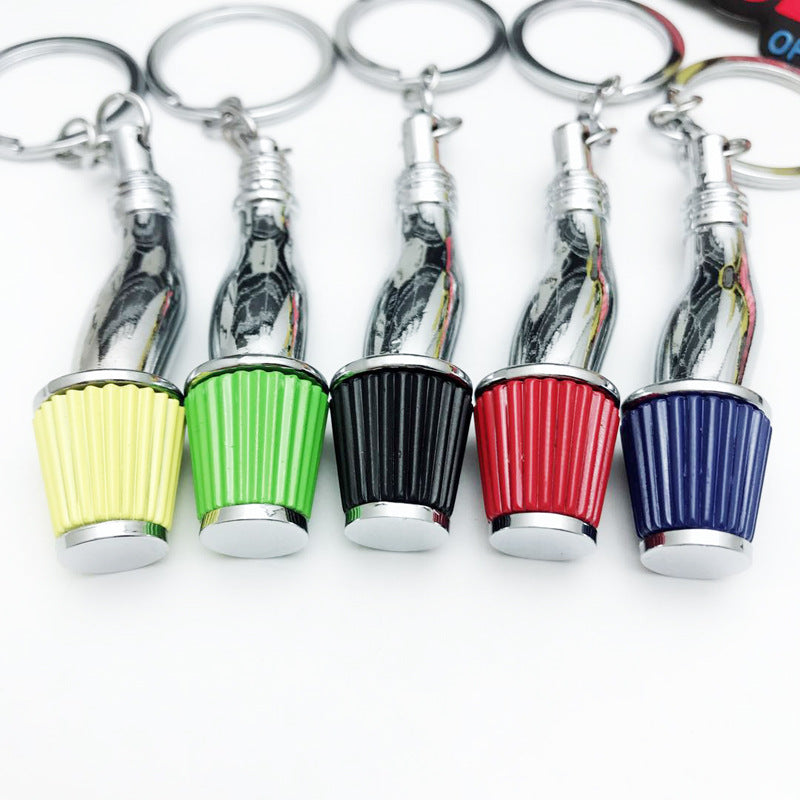 Car Modification Metal Keychain with Air Filter Pendant