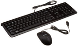 Amazon Basics USB Wired Computer Keyboard (QWERTY) and Mouse Bundle Pack Black