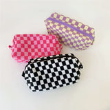 Lattice Cosmetic Bag - Knitted Fabric Makeup Organizer