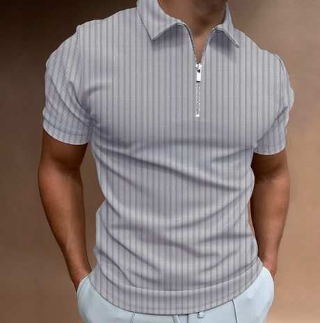 Men's Striped Polo Shirt (Short Sleeve, One Piece)