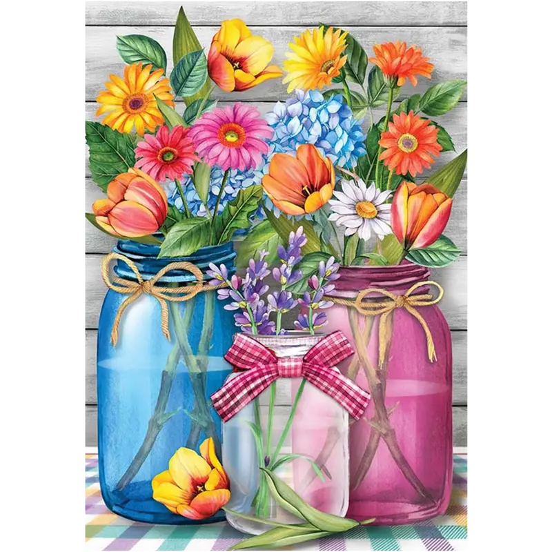 5D Diamond Painting of Vase Flowers for Living Room Decor