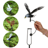 Metal Owl and Eagle Garden Stake Outdoor Decor Art