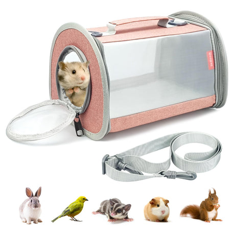 Small Animal Carrier Bag Portable Guinea Pig Travel Carrier Breathable Small Pet Bag for Guinea Pig Bird Rabbit Hamster Chinchilla Hedgehog Sugar Glider Outgoing Travel Carrying Case