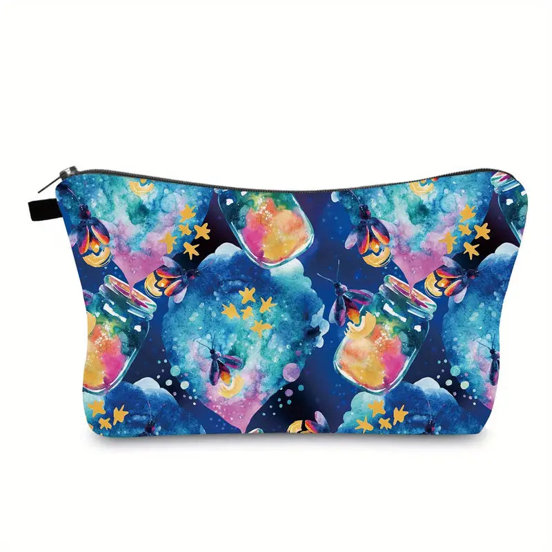 Colorful Firefly Print Waterproof Makeup Bag for Travel