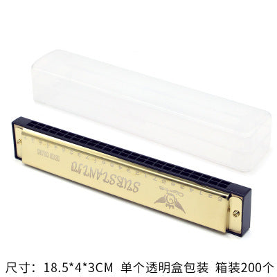 Wooden Painted Harmonica for Kids - 16 Holes Educational Toy