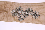 Dolce & Gabbana Gold Stretch Floral Clear Crystal Stocking Socks