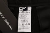 Dolce & Gabbana Black Floral Brocade High Waist Pants