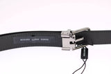 Dolce & Gabbana White Blue Silk Bowtie Leather Belt Gift Box Set