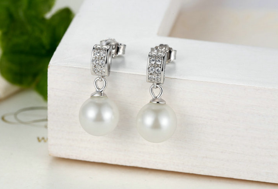 Shell Pearl Earrings, Elegant Jewelry Accessory