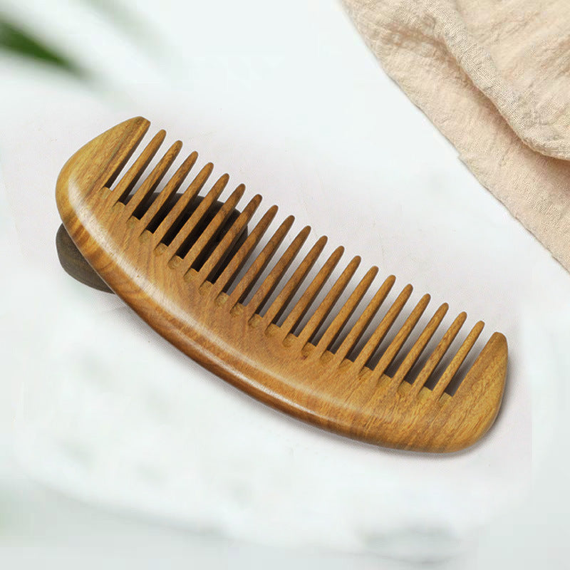Sandalwood Hair Comb - Green Wooden Meridian Comb