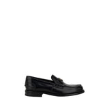 Prada Black Calf Leather Bos Taurus Slip-On Loafers