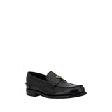 Prada Black Calf Leather Bos Taurus Slip-On Loafers