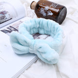 Coral Fleece Bow Makeup Headband for Washing