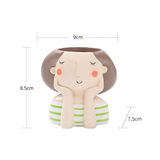 Cartoon Girl Succulent Planter - Cute Home Decor