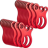 SATINIOR 20 Pieces Aluminum Alloy Guyline Cord Adjuster Tent Tensioners Rope Adjuster Tent Rope Adjusters for Outdoor Camping Hiking Red (Snail Style)