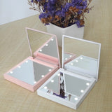 Portable LED Makeup Mirror, Foldable & Double-Sided