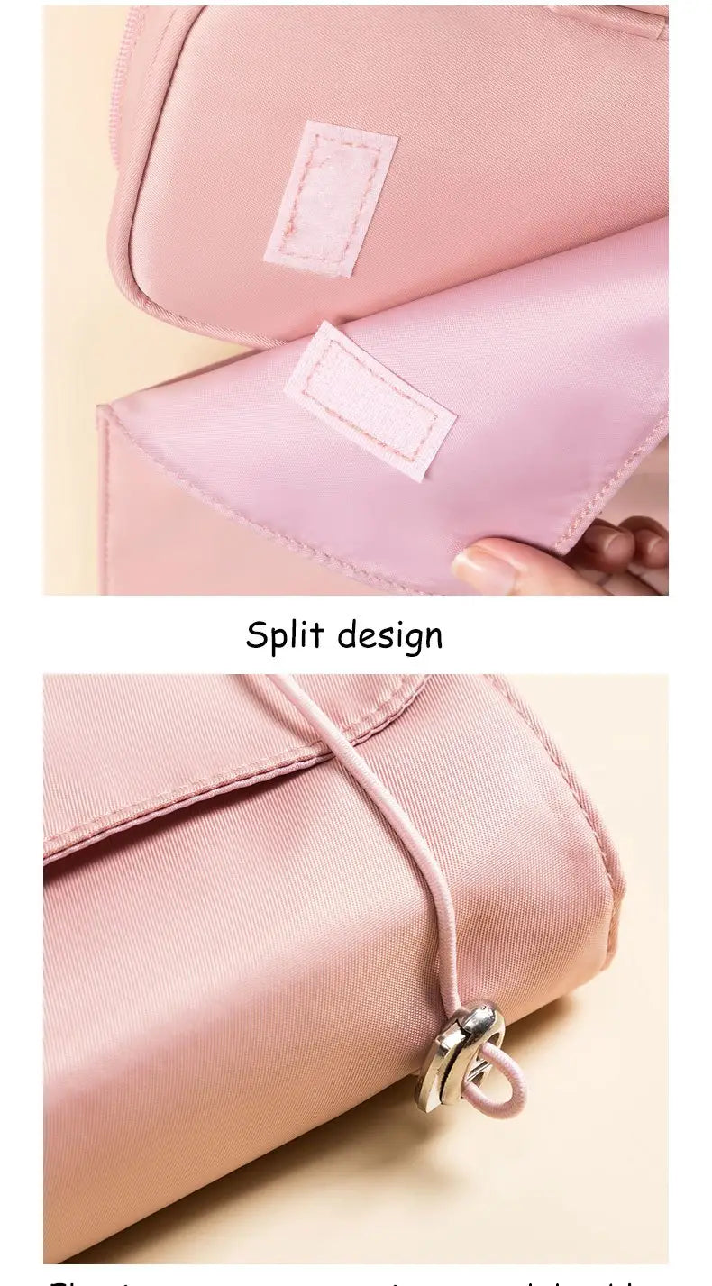 Waterproof Cosmetic Bag with Makeup Brush Organizer