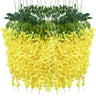 WONICE Artificial Wisteria Hanging Flowers Fake Wisteria Flower Garland Silk Vines Rattan Decor for Home Wedding Arch Wall Garden Greenery Bedroom Outdoor Office Party Decoration (12 Yellow)