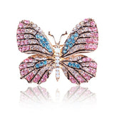Colorful Rhinestone Alloy Butterfly Brooch Accessory