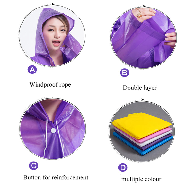 Thick Waterproof Hooded Raincoat for Outdoor Hiking