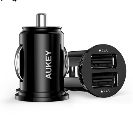 Aukey Mini Car Charger with Cigarette Lighter Light