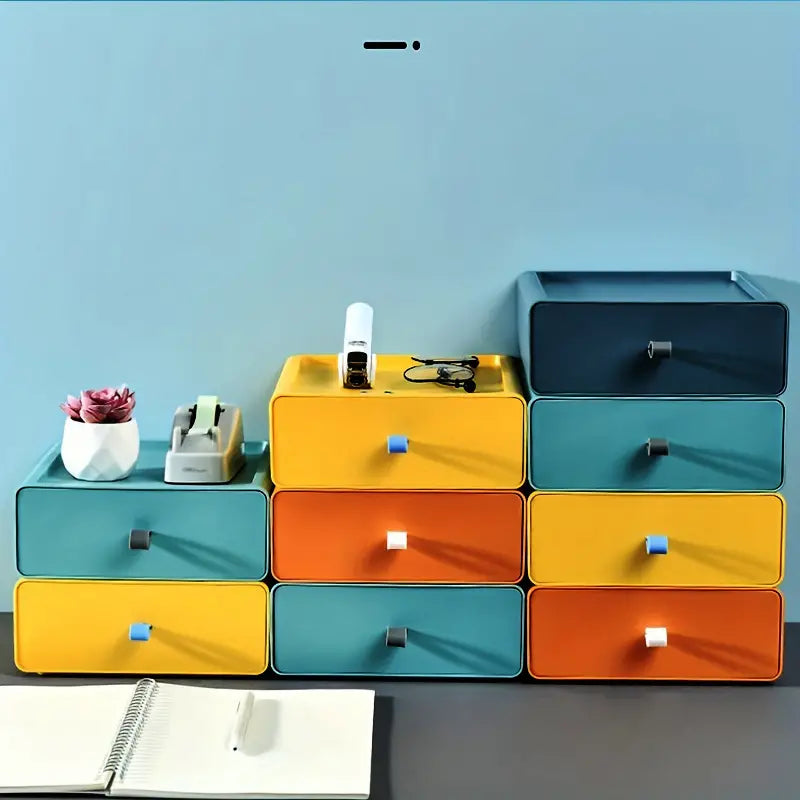 Stackable Plastic Desktop Storage Box for Home Office