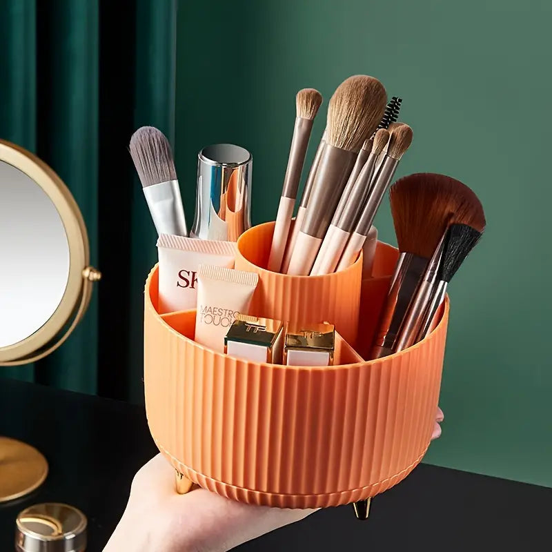 Rotating Makeup Brush Storage Tube for Dressing Table