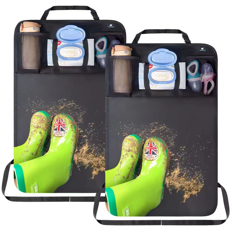 Car Seat Storage Bag with Kick Mat for iPad
