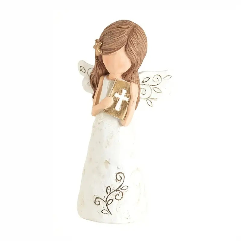 Resin Angel Ornaments Holding Heart for Home Decor