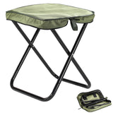 Spisces Camping Stool 16" Foldable Stool Lightweight Aluminum Alloy Frame with Thicked Cushion- Integrated Storage Bag in Stool Top for Ultimate Convenience